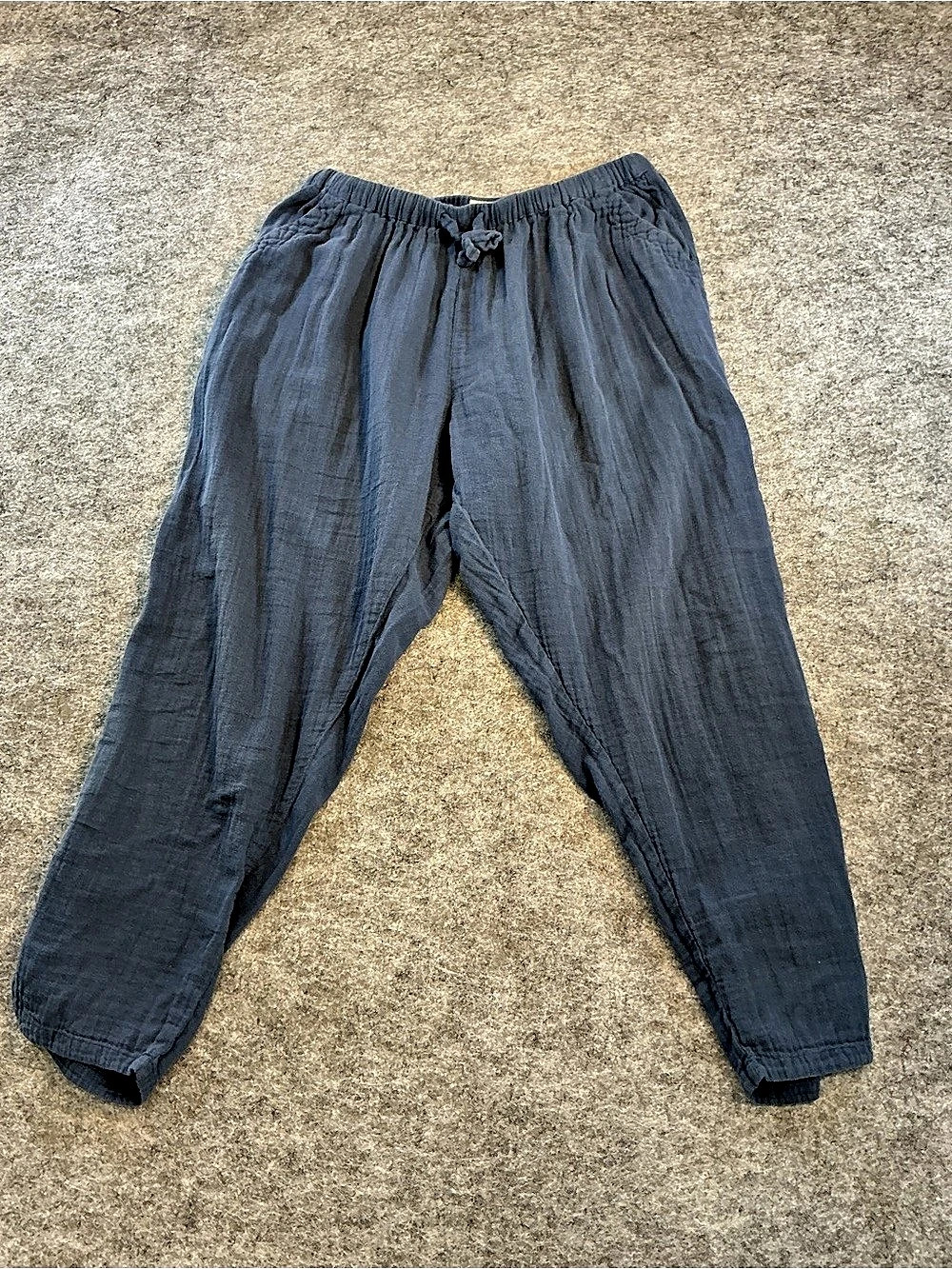 Pact Coastal Double Gauze Tapered Pull-On Pant Blue Large